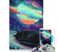 1000 Piece Jigsaw Puzzle for Teenagers Sleeping Cat Beneath Cosmic Sky DIY Toys Improve Memory Artists' Collection Fine Arts 50x75cm
