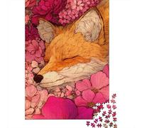 1000 Piece Jigsaw Puzzle for Teenagers Sleeping Fox Art Print-1 Teenager Puzzles Brain Teaser Game Enhance Memory Fun at Home Activities, 38x26cm/1000pcs