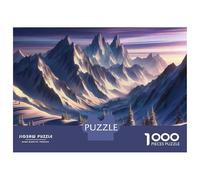 1000 Piece Jigsaw Puzzle for Teenagers Snowy Mountain Landscape Jigsaws for Adults Relaxing Games Precision Cutting Christmas Birthday Gifts 52x38cm/1000pcs