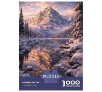 1000 Piece Jigsaw Puzzle for Teenagers Snowy Mountain Reflection at Sunrise Puzzles for Adults Relax Games Enhance Memory Christmas Birthday Gifts 70x50cm/1000pcs