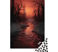 1000 Piece Jigsaw Puzzle for Teenagers Snowy Winter Forest Path Puzzles for Adults DIY Toys Hand Speed Race Unique Birthday And Xmas Gifts 52x38cm/1000pcs