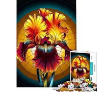1000 Piece Jigsaw Puzzle for Teenagers Stained Glass Masterpiece of Iris Jigsaw for Adults Brain Teaser Game A Work of Art Christmas Birthday Gifts (Size 38x52cm)