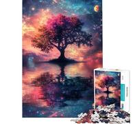 1000 Piece Jigsaw Puzzle for Teenagers Starry Tree Reflections Puzzle For Teenagers Enhance Memory Help The Brain Exercise Educational Family Game (Size 38x52cm)