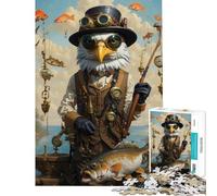 1000 Piece Jigsaw Puzzle for Teenagers Steampunk Bass Bald Eagle Help The Brain Exercise Birthday Present Toy Wall Decor for And from 14 Years And over (38x26cm)