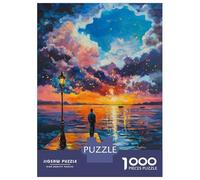 1000 Piece Jigsaw Puzzle for Teenagers Sunset Serenity Coastal Reflections Teenager Puzzles Brain Teaser Game Presents for Women Fun Activities at Home 52x38cm/1000pcs
