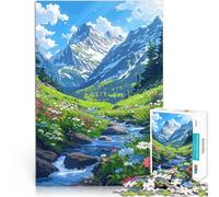 1000 Piece Jigsaw Puzzle for teenagers Switzerland Alps Pixel Art Hands-on-Spiel einzigartiges Herausforderungsspiel75x50cm