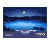 1000 Piece Jigsaw Puzzle for Teenagers The Blue Lagoon Iceland Night Jigsaw Fun Games Difficult Challenge Unique Birthday And Xmas Gifts 52x38cm/1000pcs