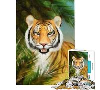 1000 Piece Jigsaw Puzzle for Teenagers Tiger Laying in Jungle Puzzles for Adults Family Games Staycation Kill Time Challenging Game Gifts (Size 50x75cm)