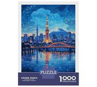 1000 Piece Jigsaw Puzzle for Teenagers Tokyo Cityscape at Night Puzzle for Adults DIY Toys Difficult Hard Fun at Home Activities, 38x26cm/1000pcs