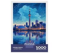 1000 Piece Jigsaw Puzzle for Teenagers Toronto Skyline at Night Jigsaw Fun Games Difficult Challenge Unique Birthday And Xmas Gifts 52x38cm/1000pcs