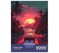1000 Piece Jigsaw Puzzle for Teenagers Tropical Sunset Drive Jigsaw Puzzle Family Game Presents for Women Fun at Home Activities, 52x38cm/1000pcs
