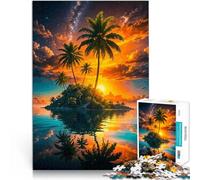 1000 Piece Jigsaw Puzzle for teenagers Tropical Sunset Island Lernspielzeug Jedes Stück ist einzigartig Anspruchsvolles Familienspiel52x38cm