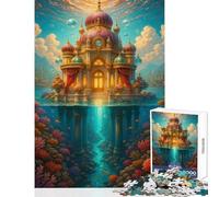 1000 Piece Jigsaw Puzzle for Teenagers Underwater Palace Fantasy Landscape Fun Games Pattern Assembly DIY Toys Artists' Collection, Fine Arts (38x26cm)