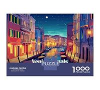 1000 Piece Jigsaw Puzzle for Teenagers Venice Canals Italy Night Jigsaw Fun Games Difficult Challenge Unique Birthday And Xmas Gifts 70x50cm/1000pcs