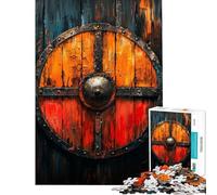 1000 Piece Jigsaw Puzzle for Teenagers Viking Shield Adult Jigsaw Relaxing Games Difficult Challenge Christmas Birthday Gifts (Size 38x52cm)
