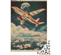 1000 Piece Jigsaw Puzzle for Teenagers Vintage Airplane Poster-9 Teenager Puzzles Brain Teaser Game Enhance Memory Fun at Home Activities, 52x38cm/1000pcs