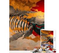 1000 Piece Jigsaw Puzzle for Teenagers Whale And Red Sun - Middle Part Relax Games for The Whole Family Anti-Stress Toys Artists' Collection, Fine Arts (38x26cm)