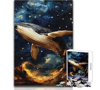 1000 Piece Jigsaw Puzzle for Teenagers Whale in The Stars Difficult Challenge Family Game Suitable for Ages 14 And Up (size 38x52cm)