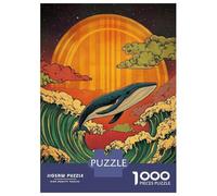 1000 Piece Jigsaw Puzzle for Teenagers Whale Jumping Wave Jigsaw for Adults Family Games Presents for Women Christmas Birthday Gifts 70x50cm/1000pcs