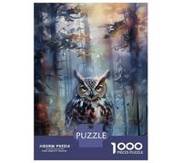 1000 Piece Jigsaw Puzzle for Teenagers Wise Owl in Misty Forest Puzzle for Adults DIY Toys Difficult Hard Fun at Home Activities, 38x26cm/1000pcs