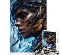 1000 Piece Jigsaw Puzzle for Teenagers Woman with Lightning And Feathers Fun Games Pattern Assembly DIY Toys Artists' Collection, Fine Arts (38x52cm)