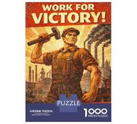 1000 Piece Jigsaw Puzzle for Teenagers Work for Victory Build Our Future Jigsaw Puzzle Family Game Presents for Women Fun at Home Activities, 38x26cm/1000pcs