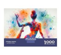 1000 Piece Jigsaw Puzzle for Teenagers Yoga Watercolor Art Jigsaw for Adults Anti-Stress Toys Birthday Present Christmas Birthday Gifts 38x26cm/1000pcs