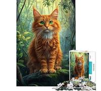 1000 Piece Jigsaw Puzzle Forest Cat's Gaze Puzzle For Teenagers Pattern Assembly Train Your Brain And Hands Gifts for Friends And Family (Size 38x52cm)