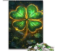 1000 Piece Jigsaw Puzzle Four Leaf Clover 1000Pc Adults Jigsaw Puzzle Family Interaction & Fun Gift, Vibrant Abstract Design 50X75CM