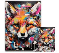 1000 Piece Jigsaw Puzzle Fox Graffiti cardboard Jigsaw Puzzles Relax & Challenge, Colorful Home Decor Art, for Friends 26X38CM/10.23x14.96inch