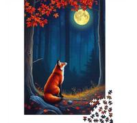 1000 Piece Jigsaw Puzzle, Fox Under The Full Moon, 70x50cm/1000pcs, for Adults, Thoughtful Gift Idea, Screen-Free Leisure And Time at Home
