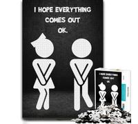 1000 Piece Jigsaw Puzzle, Funny Bathroom - I Hope Everything Comes Out