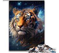 1000-Piece Jigsaw Puzzle Galaxies Tigers Jigsaw Puzzle Made of cardboard,Interactive Family Game, DIY Home Decor Brain Challenge Gift 1000pcs(26x38cm)
