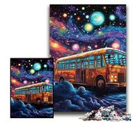 1000 Piece Jigsaw Puzzle Galaxy Bus Difficult Puzzles for Adults 26x38 cm Perfect for Birthday, Christmas