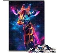 1000-Piece Jigsaw Puzzle Galaxy Giraffe Puzzle Made of cardboard,Family Interaction & Brain Challenge, Family Activity Challenge 1000pcs(26x38cm)