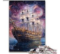 1000-Piece Jigsaw Puzzle Galaxy Pirate Ship Wooden Puzzles size 50x75cm Adult Game Gift Family Interactive Game Brain Challenge Gift