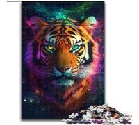 1000-Piece Jigsaw Puzzle Galaxy Tiger Puzzle Made of cardboard,Family Interaction & Brain Challenge, Family Activity Challenge 1000pcs(26x38cm)