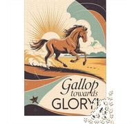1000 Piece Jigsaw Puzzle, Gallop Towards Glory Horse Art, 52x38cm/1000pcs, for Adults, Shared Puzzle Activity, Relaxing Evenings And Time Together