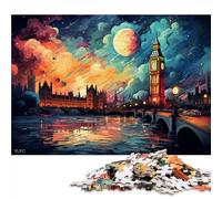 1000 Piece Jigsaw Puzzle Game,Colorful and Big Ben and London Eye Paper puzzle,Suitable for adults and children over 12 years old,Home Decoration Jigsaw Puzzles。Size: 26X38cm