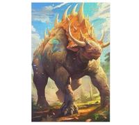 1000 Piece Jigsaw Puzzle Game Dinosaur Triceratops for Adults And Kids, Woodenboard Puzzles Home Decoration 78×53cm