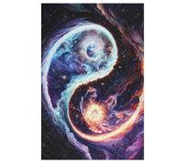 1000 Piece Jigsaw Puzzle Game Fire And Ice Yin And Yang Jigsaw Puzzles for Adults And Kids, Woodenboard Puzzles Home Decoration （78×53cm）