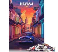 1000 Piece Jigsaw Puzzle Game Havana Cuba Vintage Travel Poster Jigsaw Puzzles Paper Jigsaw Educational Toys 38x26cm/1000pcs
