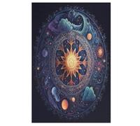 1000 Piece Jigsaw Puzzle Game Planetary Clock for Adults And Kids, Woodenboard Puzzles Home Decoration 78×53cm