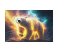 1000 Piece Jigsaw Puzzle Game Polar Bear for Adults And Kids, Woodenboard Puzzles Home Decoration （75×50cm）
