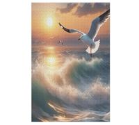 1000 Piece Jigsaw Puzzle Game Seagull for Adults And Kids, Woodenboard Puzzles Home Decoration 78×53cm