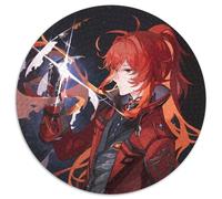 1000-Piece Jigsaw Puzzle Genshin Impact Diluc Round JigsawPuzzle 1000 Pieces for Adults Interactive Family Game, Brain Challenge, Educational Toy 67.5x67.5cm