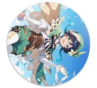 1000-Piece Jigsaw Puzzle Genshin Impact Round JigsawPuzzle 1000 Pieces for Adults Interactive Family Game, Brain Challenge, Educational Toy 67.5x67.5cm
