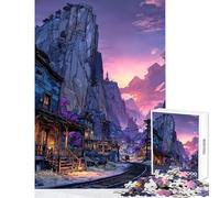 1000 Piece Jigsaw Puzzle Ghost Town Tracks Educational Games Perfect Decoration Toy Wall Decor with Matching Poster And Trivia Sheet (50x75cm)