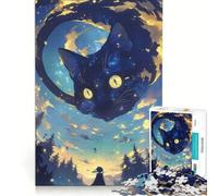 1000 Piece Jigsaw Puzzle Giant Cat in The Sky, Practical Game, Parent-child Interaction, Artists Collection, Fine Art 38x52cm