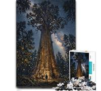 1000 Piece Jigsaw Puzzle, Giant Sequoia Night Sky - Nature Poster, Myst